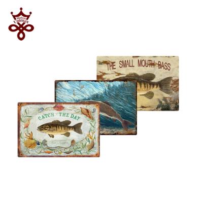 China Tin Fish Metal Signs Europe Retro Vintage Style Metal Signs Unique Old-fashioned Tin Signs Tin Signs for sale