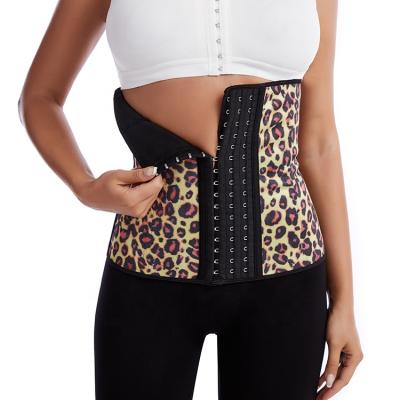 China Wholesale Antibacterial Neoprene Body Shaper Faja Women Leopard Slimming Belt Waist Cincher Shaper Trainer for sale