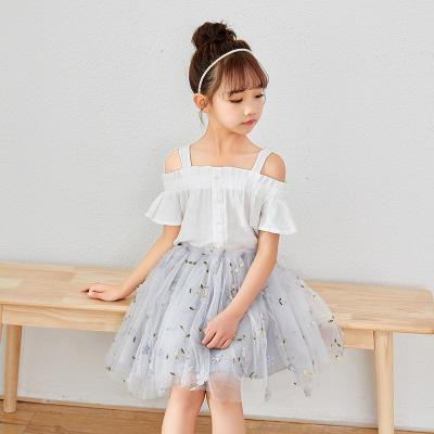 China 2021 Anti-wrinkle Fashion Children Embroidered Skirts Little Girls Tutu Fluffy Tulle Skirt for sale