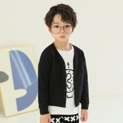 China Black Gray Anti-pilling New Boys' Cardigan Children 2021 Autumn Fashion Style Top Slim Preppy Clothing Children 2-8 Years for sale