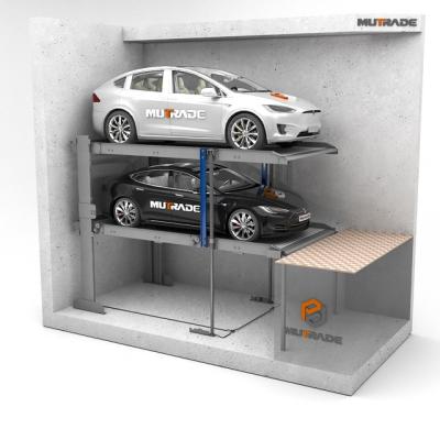 Cina Two Post Underground Parking Pit Parking Platforms Hydraulic Twin System For SUVs 5000*1850*1550/1750mm in vendita