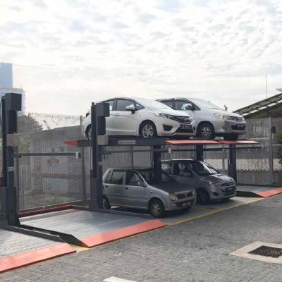 China Hydraulic-park two platform garage parking lot two post car lift two post car stacker 2700/2300kgs for sale