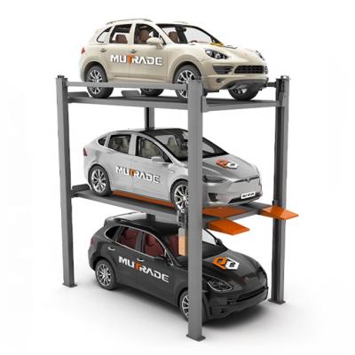 China ground floor & 2100mm Second Floor Hydraulic Car Stacker Parking Lift Four Post Triple Car Lift zu verkaufen