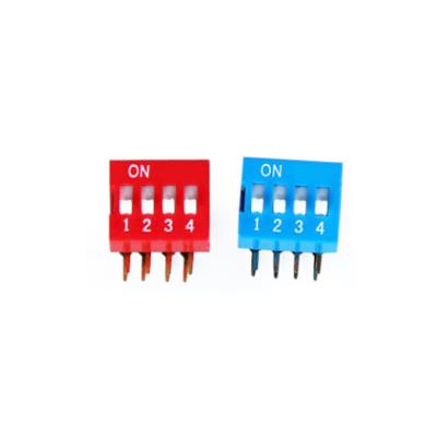 China DA-04 4 Pin SPST Electronic Red DIP Switch 1.27/2.54 Pitch DIP Switch DA-04 for sale