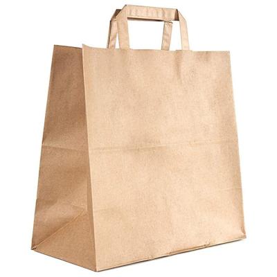 China High Quality Special Biodegradable Recycled Materials Kraft Paper Custom Logo Recycle Brown Paper Carrier Bags With Flat Handles for sale