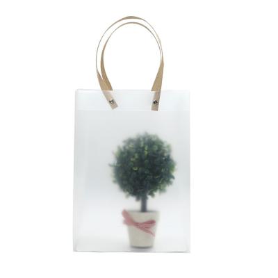 China 100% Eco-friendly PP Frosted Transparent Large Capacity Reusable Grocery Jelly Bag Plastic Shopping Packaging Packaging Wide for sale