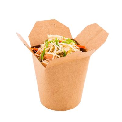 China Recycled Paper Noodle Food Grade Container Biodegradable Materials Food Grade Container Wholesale Custom Printing Packing Takeout Food for sale