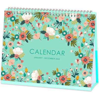 China Custom Foldable Daily Hole Punched PVC Holder Table Calendar Home Office Planner Table Calendar Three Binding Folder Wall Calendar for sale