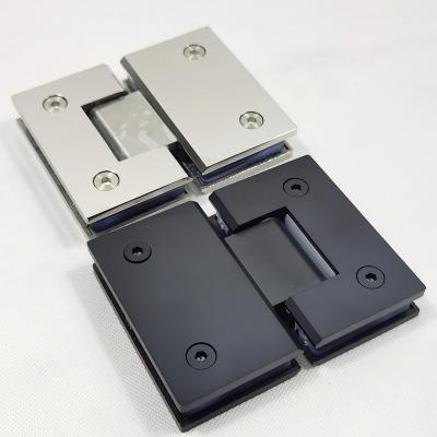 China SS Spring Matte Black Casting 180 Degree Shower Hinge Enclosures Door Flange Bathroom Glass Hinges for sale