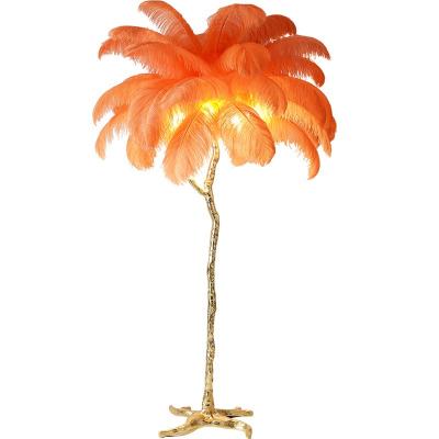 China Fancy Living Room Feather Modern Floor Lamp Modern Up Standing Dancing Rgb Stand Led Floor Light for sale