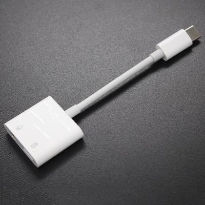 China Wholesale Phone 2 in 1 Charging Type C Adapter 30W 60W Fast Fast Charger Earphone Earphone Splitter for Samsung S20 for sale