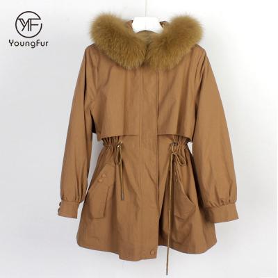 China Women Breathable Winter Long Cotton Padded Coat Real Rabbit Fur Parka Down Hooded Jacket Fur Collar Outwear Plus Size for sale