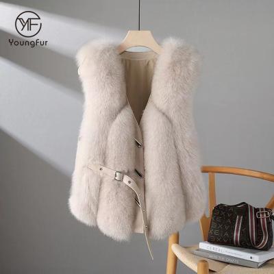 China New Arrival Breathable High Quality Wholesale Real Fox Fur Vest Europe Fox Fur Vest Custom Women Women for sale