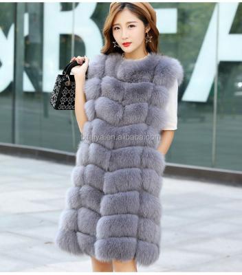 China Winter Anti Shrink Outwear Plus Size OEM For Women Real Fox Fur Vest Long Vest for sale