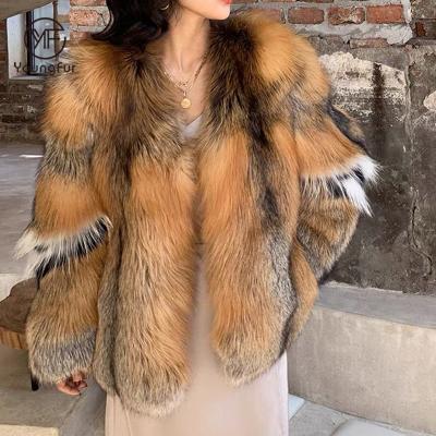 China 2021 Luxury Good Price Factory Direct 100% Real Red Fox Fur Coat Women Luxury Winter Coat for sale