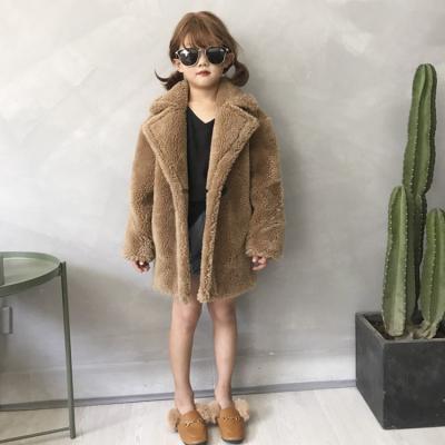 China Winter Fashion Teddy Bear Coat Baby Kids Fur Coat Girls Shearling Sheep Fur Jacket Genuine Warm Wool Anti-Shrink Real Overcoat for sale