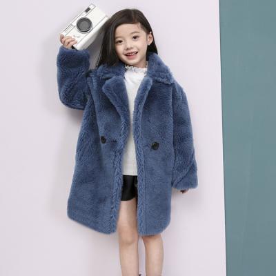 China European cute kids Teddy Bear Fur Coat real lambskin children's clothing high quality anti-shrink fur jacket for sale