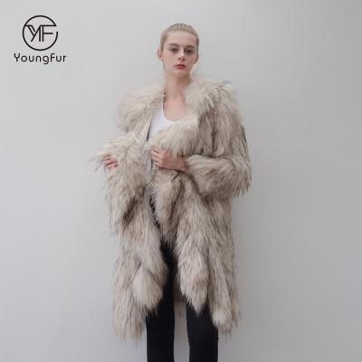 China New Style Viable Hot Selling High Quality Raccoon Knitting Real Fur Coat for sale