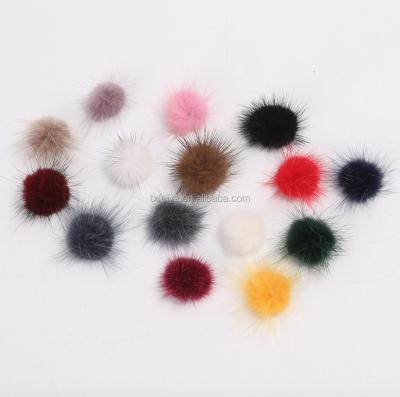 China 3-4cm Real Casual Wholesale Cheap Mink Fur Pom Pom Bag Pendant Key Chain for sale