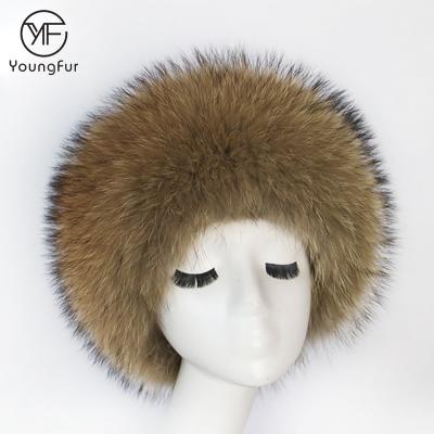 China Winter Fur Headband Women 2020 Natural Color Raccoon Fur Headband Women Kids Real Fur Winter Custom Made Headbands for sale