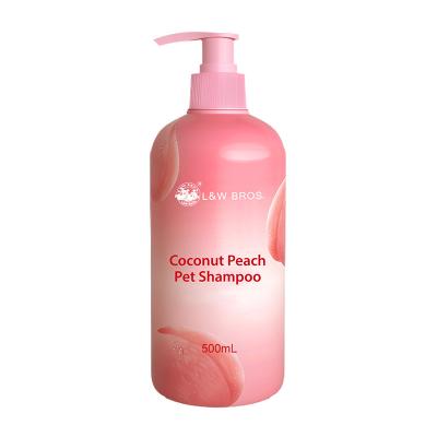 China Stocked 500mL Bulk organic Coconut Peach Pet Shampoo Deep Cleansing for sale