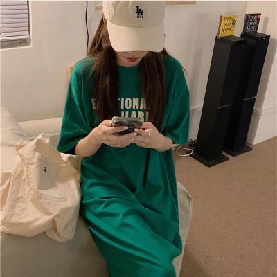 China Korean version of skirt T-SHIRT wholesale female summer casual anti-static millimeter loose meat skirt sleeve dress that goes down to the knee of half cover for sale