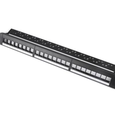 China Network 19 Inch UTP Unshielded Without Jack 24/48 Keystone Port Blank Patch Panel For Network Cabling System for sale