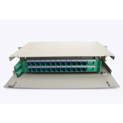 China Fiber Optic Distribution Frame 12 24 48 72 96 144 Port ODF Rack Mount Distribution Frame Patch Panel ODF Cabinet 24 Cores for sale