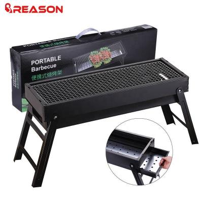 China Wholesale Easily Assembled BBQ Charcoal Grill BBQ Baking Heavy Duty Folding BBQ Tool Kits For Picnic Outdoor Camping Hiking Accessory for sale