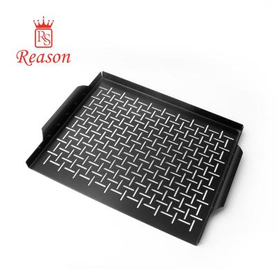 China Sustainable Non-Stick Outdoor Grilling Grid BBQ Grill Pan With Black Coating for sale