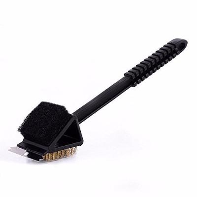 China OEM ODM Easily Cleaned 3 in 1 Multi Function Grill Cleaner Long Handle BBQ Grill Brush, BBQ Cleaning Brush for sale