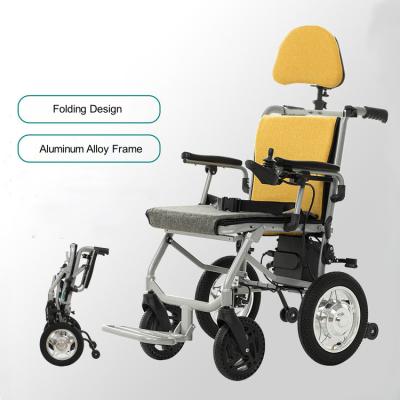 China Design Morocco Folding Comfortable Disabled Elderly Powder Lightweight Foldable Aluminum Alloy Electric Wheelchair for sale