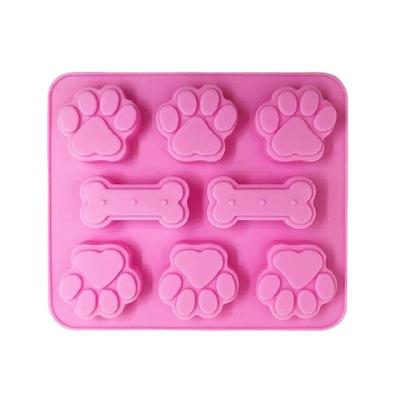 China Heat Resistant Treat Jelly Silicone Molds Disposable Safe Cake Cookies Mat Tray Cupcake Cat Baking Homemade for sale