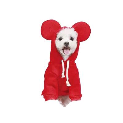 China Sustainable Christmas Dog Dress Pet Clothes Winter Clothes Pet Clothes Mickey Apparel Hoodie for sale