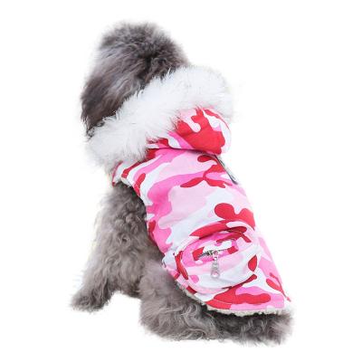 China New viable autumn and winter pet filler jacket with fur collar dogs thickened cotton coat dog clothes for sale