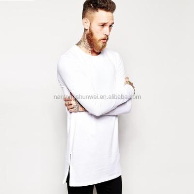 China Side Pop Zipper Men's Long Sleeve Hip Pop Breathable T-Shirt for sale