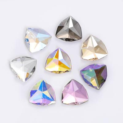 China Brilliant Xichuan Trilliant shaped flatback chamfered 16/22mm 8 colors triangle k9 glass crystal stone opener diy deco rhinestone rhinestone for sale