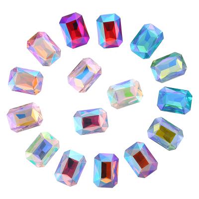 China Wholesale Rectangle AB Fancy Stone Sharp-based Colorful Crystal Rhinestone Jewelry Garment Making for sale