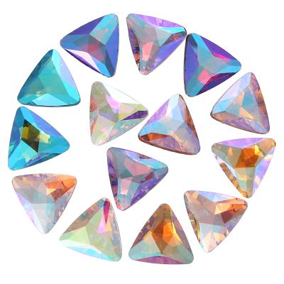 China Pointed-based Triangle Shape Crystal Fancy Glass Stone Nail Art For Jewelry Decoration for sale