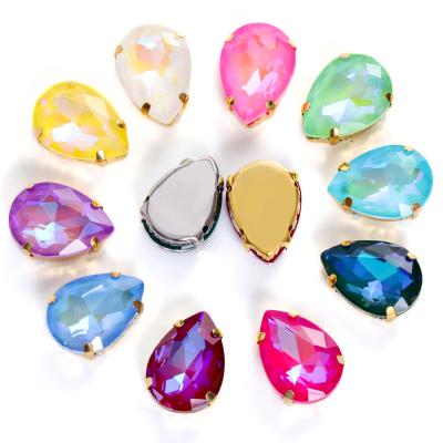 China Metal Base Pointback Garment Decoration Glass Sew On Crystal Claw Rhinestone For Clothes Weeding Making Accessories for sale