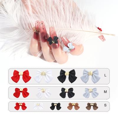 China Wholesale High Quality Non-Hot Supply Nail Art Alloy Bow Sliver 3D Fix Custom Shinning Crystal Rhinestone Bows Kit DIY Rhinestones for sale