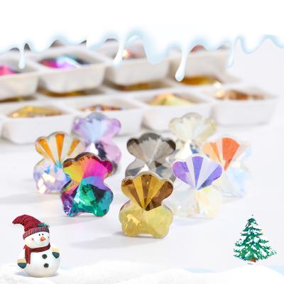 China Xichuan Christmas Series Shinning Bear 3D Fancy Shaped Pointback DIY Decor Garment Nail Crystal Stone Art Supplies Rhinestone Rhinestones for sale