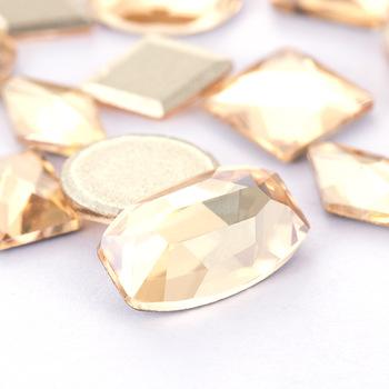 China Large Square Rhinestones Xichuan Nail Shade Flat Back Shiny Gold Rhomboid Rhinestones Rhinestones Rhinestones for sale