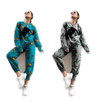 China New Arrival 2021 Breathable Autumn Winter Colorful And Leopard Print Trend Hoodie Long Sleeve Shorts Suit 2 Piece Set for sale