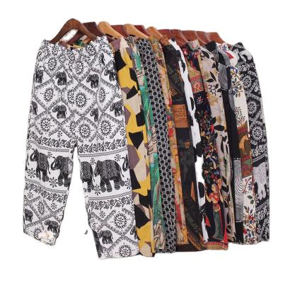 China Viable Factory Directly Supply Casual High Waist Plus Size Printed Womens Wide Leg Harem Pants for sale