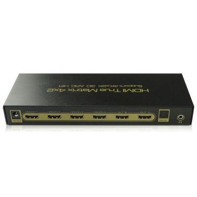 China HDMX0402 HDMI Matrix 4 Port HDMI 1.4 Matrix True 4x2 4K 3D, EDID for Audio and Video Setting, 7.1/5.1 HDMX0402M2 for sale