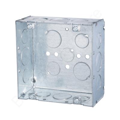 China For elem. elect. or construction 5 inch square 2-1/8 inch deep weld steel junction box for sale