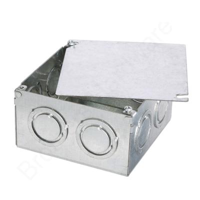 China For Electric Wiring Traction 100X100mm Square 55mm Internal Depth Galvanized Box for sale