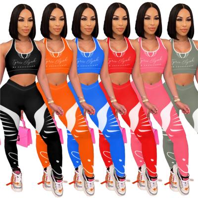 China New Ladies LXE1132 Gym Wear Gym Wear Long Pants Summer Breathable Long Pants Women Fitness Two Piece Sets for sale