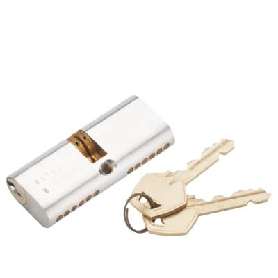 China Euro Profile Residential Commercial Solid Brass Open Oval Keys Double Lock Safe Cylinder for sale